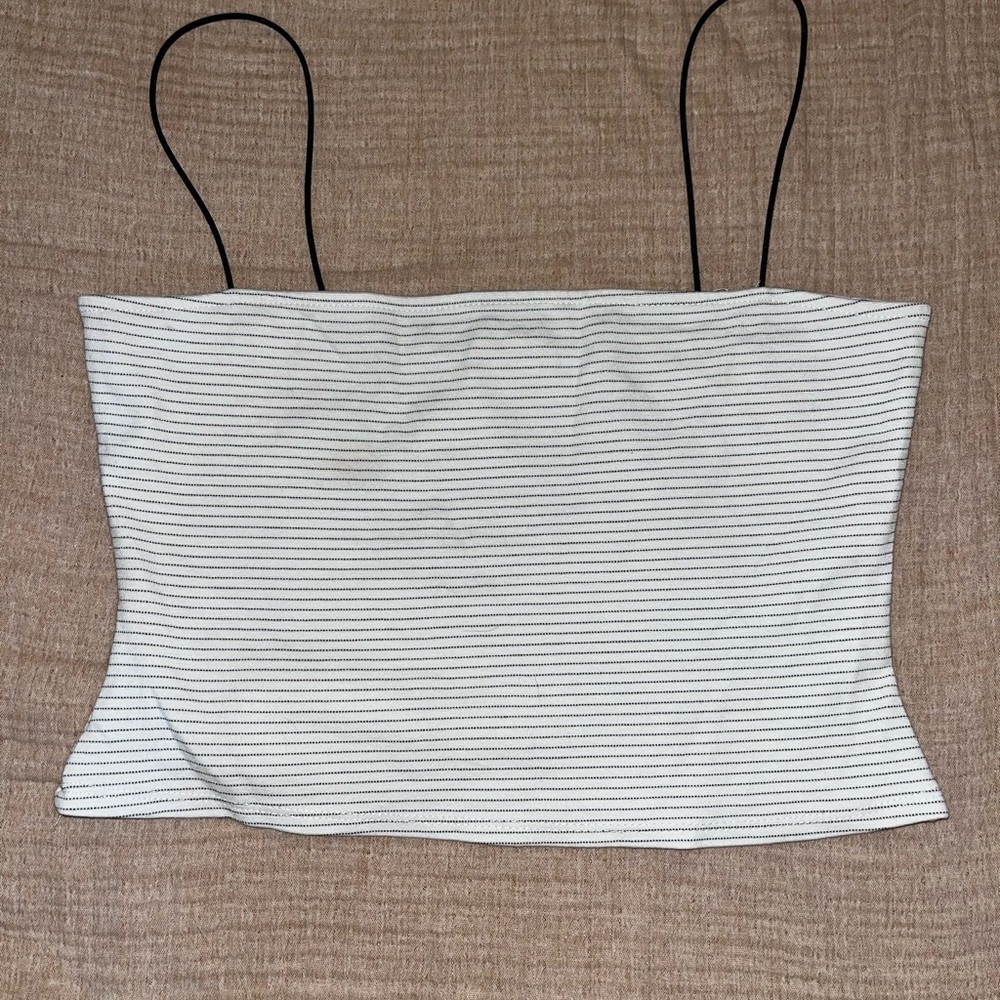 La Hearts Black and White Striped Camisole